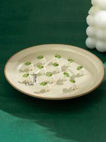 10pcs Pearl, Lily Of The Valley & Plum Flower With 3D Leaf Decorative Beads For Bracelet, Keychain & Pendant DIY Valentines