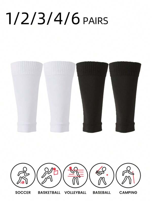 1/2/3/4/6 pares de calentadores de pierna de fútbol para hombres, protector de piernas de punto largo, absorbente