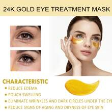 60 Peças Máscara de Olhos Dourada 24K, Máscara de Olhos Firmadora Contendo Colágeno, Ácido Hialurônico e Extrato de Camomila, Hidratante e Firmadora, Suaviza Rugas, Cataventos para Olhos de Colágeno Direcionados a: Olheiras, Bolsas Oculares, Olheiras, Adequados para Homens e Mulheres que Sofrem de Problemas Oculares Relacionados à Idade, Nutrição Poderosa para a Área dos Olhos, Reposição de Colágeno de Longa Duração