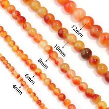 1 hạt đá mã não đỏ tự nhiên 4/6/8/10/12mm hạt rời thủ công thời trang DIY, thích hợp làm vòng tay, vòng cổ, trang sức, dây đeo điện thoại, móc khóa - Ngọc mã não - Xem 6