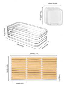 Beautizon Nailartlab 2件/6件多功能三折收纳展示美甲盒双面胶条套装，简约透明美甲盒可穿戴美甲收纳展示盒，美甲片无缝胶条配件，沙龙美甲配件工具 - 彩色 - 查看 10