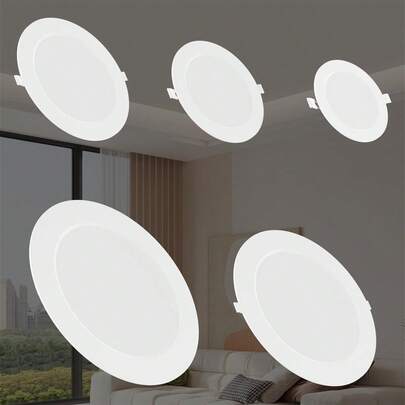 25W LED嵌入式筒灯，120°光束角，AC220V，适用于商店、走廊、车库、室内客厅、厨房、卧室、衣柜、浴室等场所，明亮无频闪，现代家居装饰照明灯具，SMD2835冷白光，5W/10W/15W/20W可选