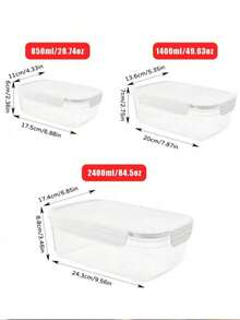 10个/套（5个850毫升+5个1400毫升）带按扣盖的食品储物盒，适用于冰箱储存、食物分隔、户外野餐午餐盒、水果、蔬菜、谷物、浆果、沙拉、生菜的储存和整理，厨房收纳整理，午餐盒，厨房用品，圣诞礼物，学习用品，家居装饰，新年礼物 - 白色 - 查看 3