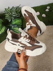 Women's Thick Sole Outdoor Sports Shoes, New Lightweight Thick-Sole Platform Shoes For Autumn, Suitable For Outdoor Sports Style In Spring And Autumn,Sneakers For Women