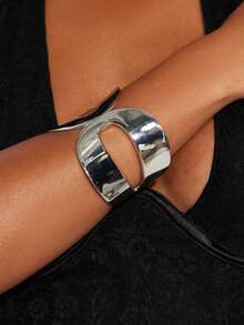 Joias europeias e americanas transfronteiriças - Conjunto de pulseiras assimétricas onduladas e lisas, únicas e versáteis