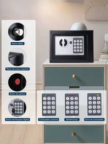 Caja Fuerte Digital De Alta Seguridad Con Código Y Llave - Negro - Ver 2