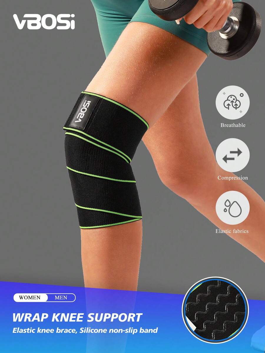 VBOSI 1pc Adjustable Compression Knee Sleeve - Suitable For Squats, Weightlifting And Daily Use - Unisex Fitness Knee Support, Great Gift