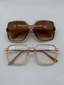 1 pièce Lunettes de mode dégradé océanique pour activités en plein air. Accessoires de lunettes transparentes, Saint-Valentin