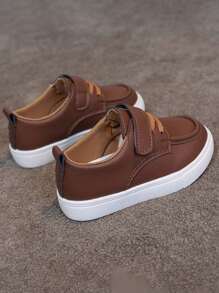 1 Pair Unisex Children Canvas Sneakers, Student Casual Shoes, Holiday Outdoor Sports Shoes, Non-Slip Wear-Resistant Running Shoes, PU Leather Comfortable Campus Shoes, Spring/Autumn