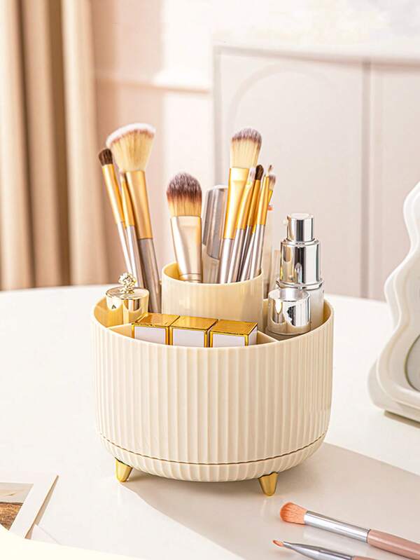 1 قطعة صندوق تخزين مكياج دوار 360 درجة، منظم تخزين مستحضرات التجميل على المكتب، درج مكياج شفاف، رف فرش المكياج، حامل عرض لمنتجات التجميل، الأساس السائل، أحمر الشفاه، قلم الحواجب، قلم العين، منتجات العناية بالبشرة، العطور، المجوهرات، أدوات القرطاسية المدرسية، لوازم المكتب، فرش الرسم، مناسب لطاولة التزيين، الحمام، المكتب، غرفة النوم، ديكور المنزل