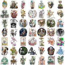 50张植物骷髅精美卡通涂鸦贴纸创意高颜值自粘手机水杯笔记本电脑贴纸