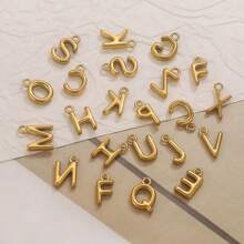 10pcs Stainless Steel Alphabet Pendants DIY Necklace Earrings Bracelet Jewelry Making Accessories
