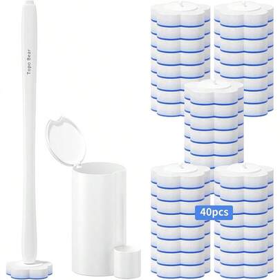 NEWDisposable Toilet Bowl Brush With 40 Toilte Wand Refills Toilet Bowl Cleaner Wands Toilet Cleaning System Starter Kit7.3