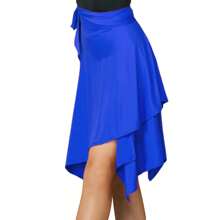 Latin Dance Skirt Lace Up One Piece Short Skirt Red Color Professional Irregular Hem Dancing Skirt Adult Female Women Clothing