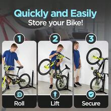 US Delivery Bike Stand And Vertical Storage Rack The Original Vertical Bicycle Floor Stand For Garage Storage Indoor And Outdoor Perfect Bike Accessories For Small Spaces With No Drilling - 黑色 - 查看 7
