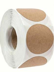 500张/1卷，1000张/2卷 牛皮纸圆形不干胶标签纸 商品分类 名称 贴纸标签