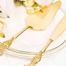 Cake Knife And Server Set For Wedding Gold Cake Cutting Set Elegant Cake Knives Cutter Set Pie Pastry Servers Birthday Bridal Quinceaera Gift FCrown YFHL6