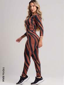 Women's Long Jumpsuit 3/4 Closed Back Fitness Suplex MVB Modas