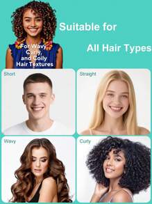 Pelo per definire i ricci per capelli ondulati e riccioli Pettine leggero per modellare e staccare, anti-crespo, ideale per peli bagnati ed asciutti