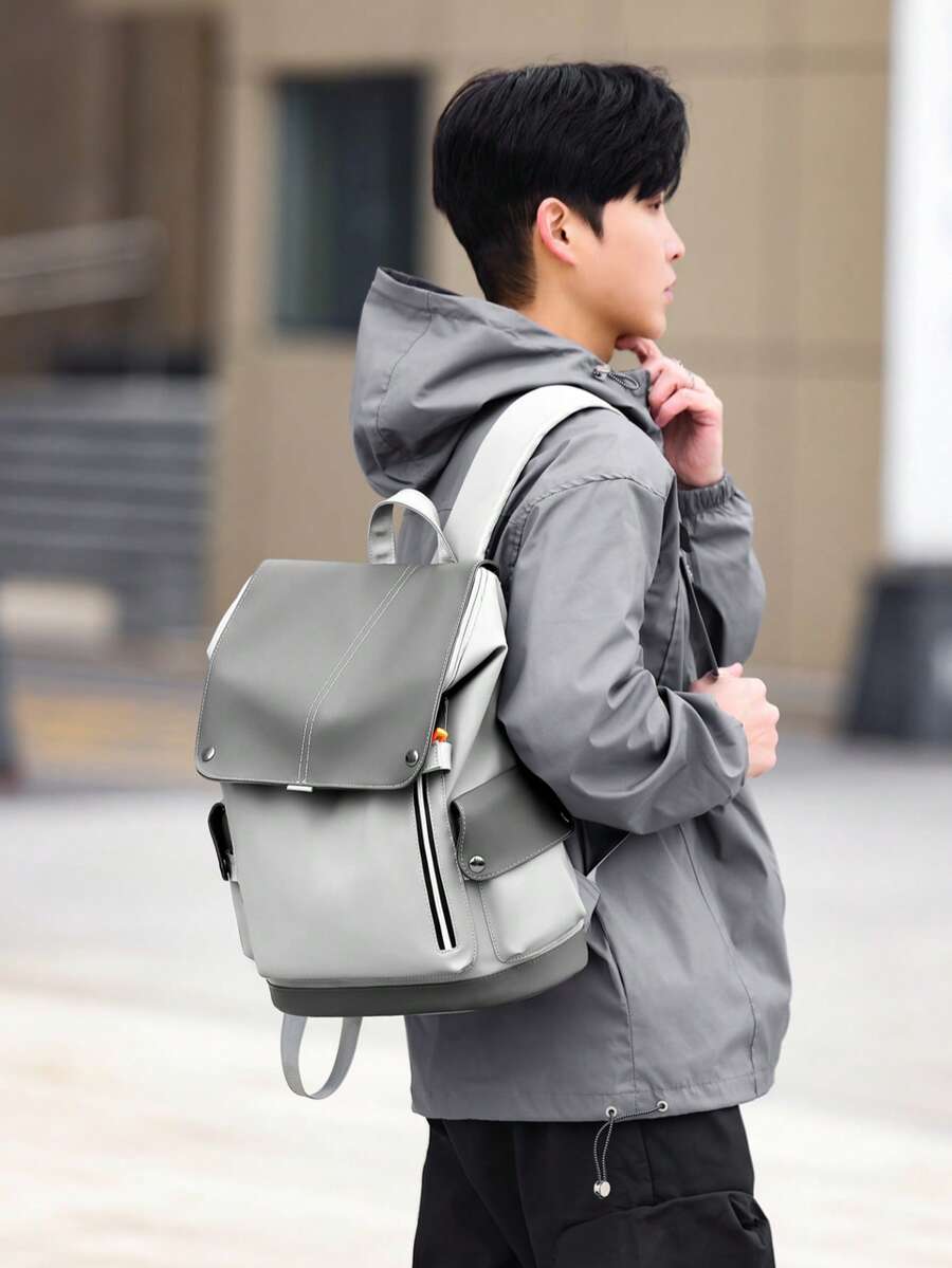 Large Capacity Men's Commuter Backpack, Business Travel Laptop Bag, Casual Rucksack For University Students - Multicolor - View 1