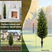 1pc Or 2pcs Long Artificial Cedar Topiary Trees With Ground Spike, UV Resistant Faux Cypress Trees, Faux Plants Artificial Bushes For Indoor Outdoor Front Porch Garden - Multicolor - View 5