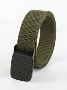 1pc Nylon Glossy Pressed Buckle Belt, Vintage Nylon Canvas Belt Youth Casual Belt, Tactical Outdoor Sports Back To School Men's Good Recommended Pants Belt, Durable Waist Belt Business Casual Weave Personalized Fashion Casual Young Personalized Men's Belt