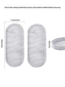 Bandeja de silicone para banheiro, bandeja de armazenamento com design multifuncional, adequada para penteadeira, pia, organizador de penteadeira, armazenamento de caixa de descarga - Mármore branco - Multicolorido - Ver 13