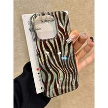 Funda protectora iónica para teléfono móvil con diseño de glaciar, anticaídas y antideslizante. Diseño de cebra americana. Moderna y protectora. Promax/15/14Plus/13/12/11 - transparente - Ver 1
