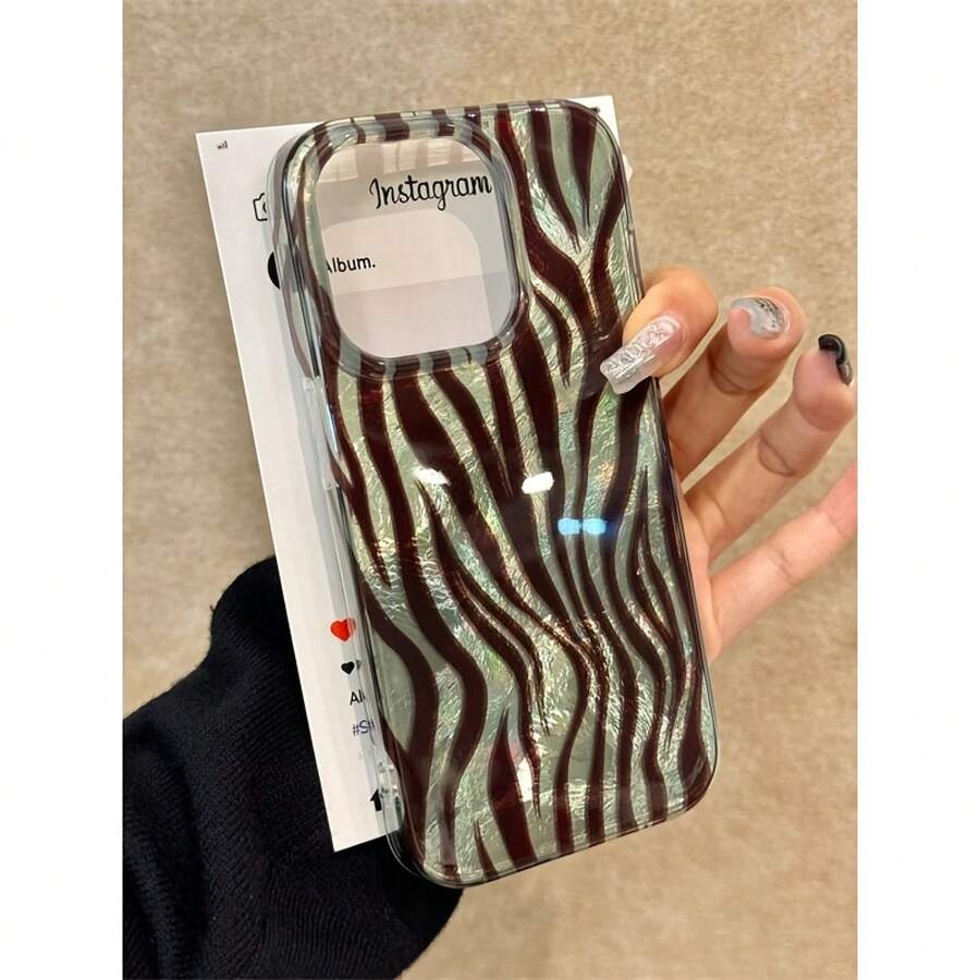 Funda protectora iónica para teléfono móvil con diseño de glaciar, anticaídas y antideslizante. Diseño de cebra americana. Moderna y protectora. Promax/15/14Plus/13/12/11 - transparente - Ver 1