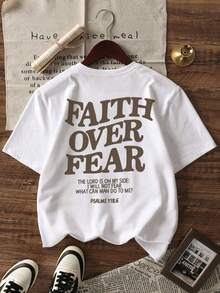 Áo thun nam tay ngắn in chữ thường ngày, Xuân/Hè - trắng - Xem 1