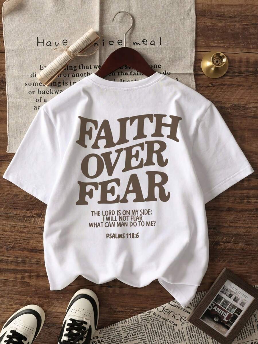 Áo thun nam tay ngắn in chữ thường ngày, Xuân/Hè - trắng - Xem 1