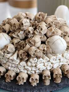 20/40Pcs Gothic Skull/ Mushroom Sculptures Collectable Halloween Decoration Skeleton / Mushroom Ornament Landscape Garden Potted Home Decor Room Decor