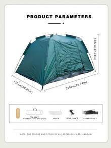 1 件可折叠便携式露营帐篷，易于安装和拆卸，防紫外线，防水，防蚊，紧凑的存储尺寸，方便携带，可容纳 2-4 人，大尺寸，多色，厚面料，适合过夜、户外野餐、遮阳、徒步旅行