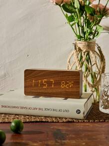 Cirelle 1 Pieza Reloj de madera inteligente para la vida, reloj despertador para dormitorio, reloj de mesa para el hogar, dispositivo electrónico de decoración, función de repetición, reloj despertador de mesa con control de voz, reloj digital de escritorio, decoración del hogar, decoración de la habitación, regalos de cumpleaños, graduación, decoración del dormitorio, decoración de vuelta a la escuela, decoración escolar, sorpresa escolar