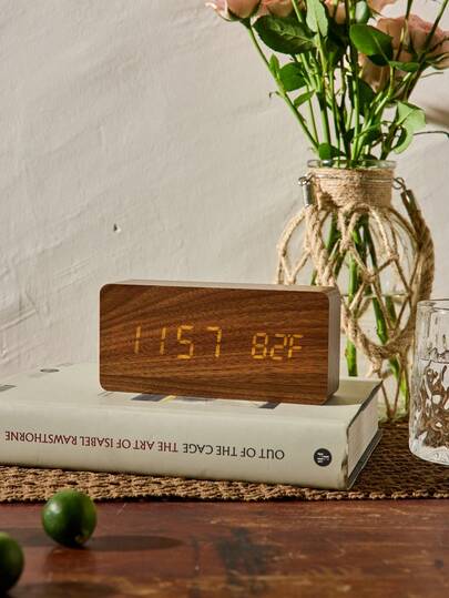 Cirelle 1 ชิ้น นาฬิกาปลุกอัจฉริยะทำจากไม้ นาฬิกาปลุกสำหรับห้องนอน โต๊ะ อุปกรณ์อิเล็กทรอนิกส์ในบ้าน ตกแต่ง ปิดเสียงปลุกได้ นาฬิกาปลุกข้างเตียง ควบคุมด้วยเสียง นาฬิกาปลุกดิจิทัลบนโต๊ะ ตกแต่งบ้าน ตกแต่งห้อง ของขวัญวันเกิด วันจบการศึกษา นาฬิกาปลุกดิจิทัล ตกแต่งห้องนอน ตกแต่งหอพัก กลับโรงเรียน ตกแต่งโรงเรียน ของขวัญเซอร์ไพรส์