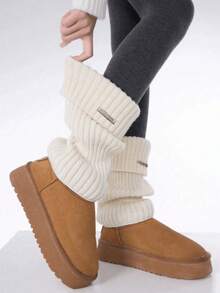 1 双金属标签辣妹针织暖腿袜套 JK 叠穿袜 秋季配饰