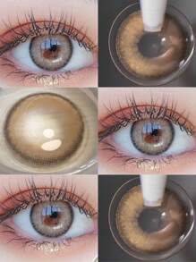 Lalens Lentes de contacto de colores descartables anuales Lalens Queen para ojos marrones oscuros y ojos marrones claros. Incluye estuche de lentes de contacto de color aleatorio. Dos piezas de lentes de contacto de color suaves en un solo paquete con material que incluye HEMA y NVP, con un contenido de agua del 38%, diámetro de 14.2 mm y curvatura base de 8.6 mm. Lentes de contacto de color natural azul para uso diario y belleza cosmética ocular.