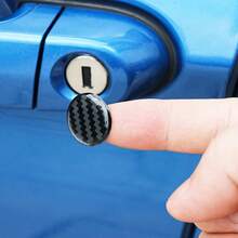 6pcs 20mm Black Car Door Lock Keyhole Protective Stickers, Decorative Decals