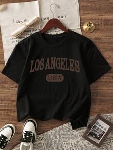 Men Letter Graphic Tee - Black - View 2