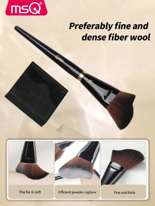 MSQ Tie Dye Liquid Contour Brush, 2025 New High-Heel Contour Brush, Fits Face Precisely, Can Shape, Highlight And Tie Dye, Luxurious Fluffy Fibers, Ergonomic Handle, Precise Control, Cruelty-Free, Vegan, Face Stippling Brush, Made With Professional Synthetic Dense Bristles, Suitable For Tie Dye Mineral Cream, Powder And Blush