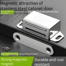 Stainless Steel Cabinet Magnet, Strong Magnetic Catch For Cupboard Doors, Wardrobe Doors, Bump Bead Magnetic Door Stopper - Silver - View 1