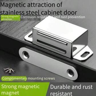 Stainless Steel Cabinet Magnet, Strong Magnetic Catch For Cupboard Doors, Wardrobe Doors, Bump Bead Magnetic Door Stopper