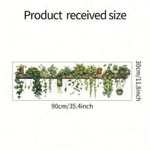 1/5 Pcs Removable Green Vine Wall Sticker, PVC Material Leaf Decals, Suitable For Bedroom, Study, Living Room - Mixed Colors, Botanical Theme, Vintage Wooden Frame Design, Comfortable Minimalist Indoor Decor, Global Holiday Decoration - Multicolor - View 10