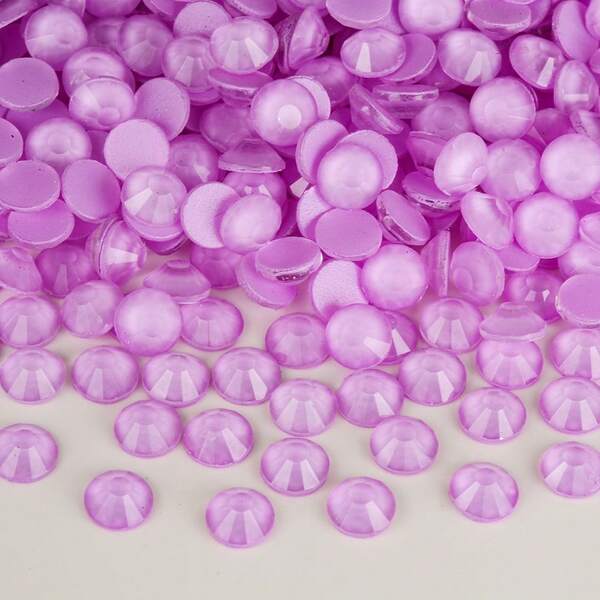 1440 piezas/Paquete Diamantes de fondo plano de la serie morado moca, Rhinestones de vidrio de fondo plano SS3, SS6, SS10, SS16, SS20, Rhinestones transparentes de fondo sin tratamiento térmico, Adecuado para decoración de ropa, empaque de zapatos, decoración, arte de uñas, manualidades DIY