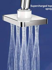 1 szt. kwadratowa głowica prysznicowa wysokociśnieniowa, trwała plastikowa głowica prysznicowa montowana na ścianie, najmocniejszy natrysk oszczędzający wodę, otwór natryskowy w kształcie dziurki od klucza, idealna do łazienki w domu, hotelu, apartamentu, nowoczesnego wystroju łazienki w stylu boho, nowoczesnej łazienki, łazienki w domu, kampera, modnego akcesorium łazienkowego i letniego prysznica, ciesz się luksusowymi doznaniami kąpielowymi