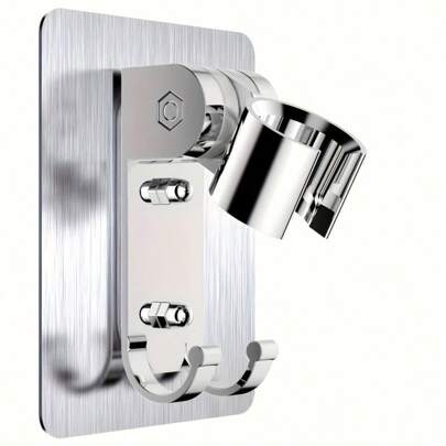 Heavy-Duty Adjustable Shower Head Holder, Waterproof, No-Drill Adhesive Mount, Reinforced Shower Bracket, With Easy Installation, For Bathroom Accessory