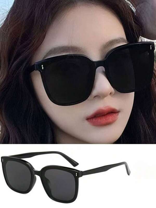 1pc 2025 New GM Fashion Glasses, Women's High-End Glasses, Women's Driving Large Face Fashion Glasses, Fashionable Large Frame Influencer Same Style High-End Large Face Fashion Glasses