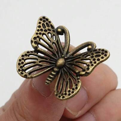 5pcs Zinc Alloy Butterfly Shaped Cabinet & Door Pulls, European Style