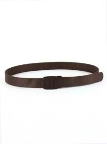 1pc Nylon Glossy Pressed Buckle Belt, Vintage Nylon Canvas Belt Youth Casual Belt, Tactical Outdoor Sports Back To School Men's Good Recommended Pants Belt, Durable Waist Belt Business Casual Weave Personalized Fashion Casual Young Personalized Men's Belt