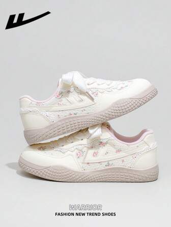  1 双 WARRIOR 女式厚底系带软底休闲鞋，低帮户外平底鞋，圆头低跟防滑纯色优雅软底登山鞋，适合学生，毕业照，平底鞋，女式低帮皮革运动滑板鞋